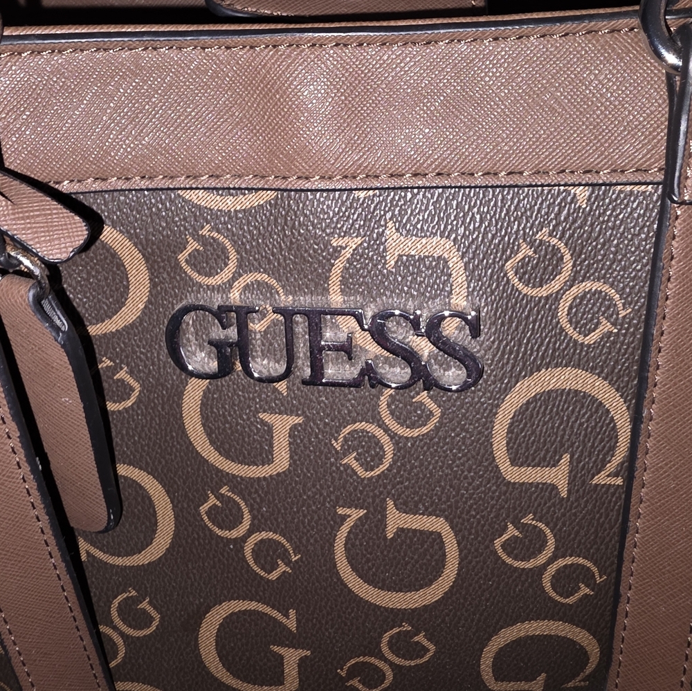 Guess Brown Mo lnogram Handbag